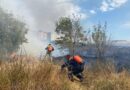 В Геленджике тушат возгорание сухой травы
